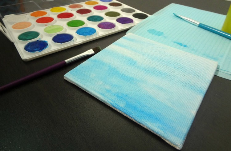 Watercolor ombre paint canvas wash