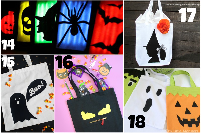 Fun trick or treat Halloween bag ideas monster pumpkin ghost