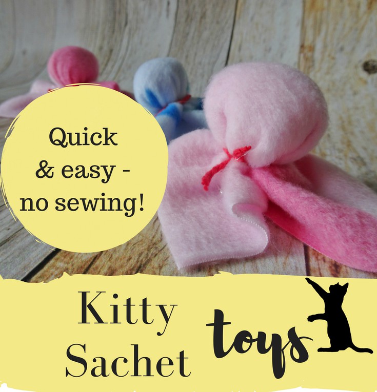 Quick and easy DIY fleece cat toys - fun to make for any age!